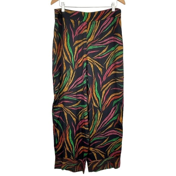 NWT FARM Rio Shinny Zebra Pants Women's L Multicolor Lightweight Viscose Casual - Picture 1 of 15